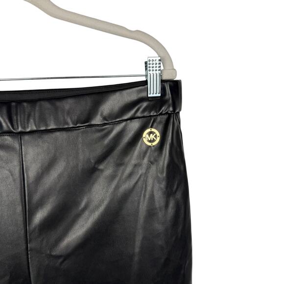 NWT Michael Michael Kors Rocker Edgy Faux Leather Legging Pants Felt Lined Large - Picture 3 of 13